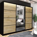 Szafa przesuwna VIP 180 cm z lustrem i szufladami dąb artisan