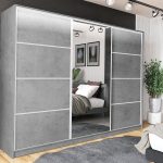 Szafa przesuwna VIP 270 cm z lustrem i szufladami beton