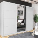 Szafa przesuwna VIP 180 cm z lustrem i szufladami biały mat