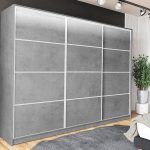 Szafa przesuwna VIP 200 cm z szufladami beton