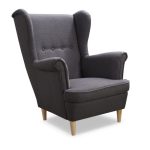 Fotel Uszak ciemnoszara plecionka