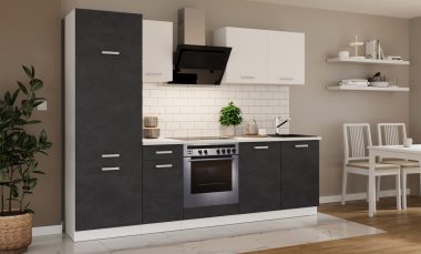 Stylowe meble kuchenne Toni w kolorze biały + matera, idealne do mieszkania