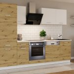 Kompaktowe meble kuchenne Toni w kolorze dąb artisan i biały