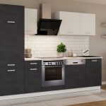 Ciemne meble kuchenne Toni w kolorze biały połysk + matera idealne do kawalerki