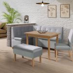 Nowoczesny komplet kuchenny Barcelona z szarym pikowanym narożnikiem