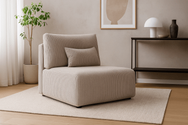 Fotel Modulo kremowy sztruks