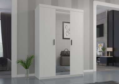 Szafa Elena 133 cm z lustrem biały mat