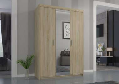 Szafa Elena 133 cm z lustrem dąb sonoma