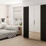 Szafa Kaja 200 cm z lustrem czarny mat