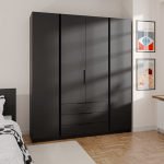 Szafa Kaja 200 cm z szufladami czarny mat