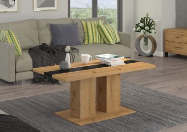 Stolik kawowy Boston dąb artisan z czarną wstawką