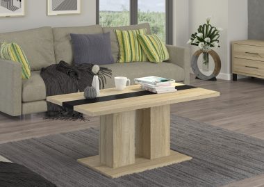 Stolik kawowy Boston dąb sonoma z czarną wstawką