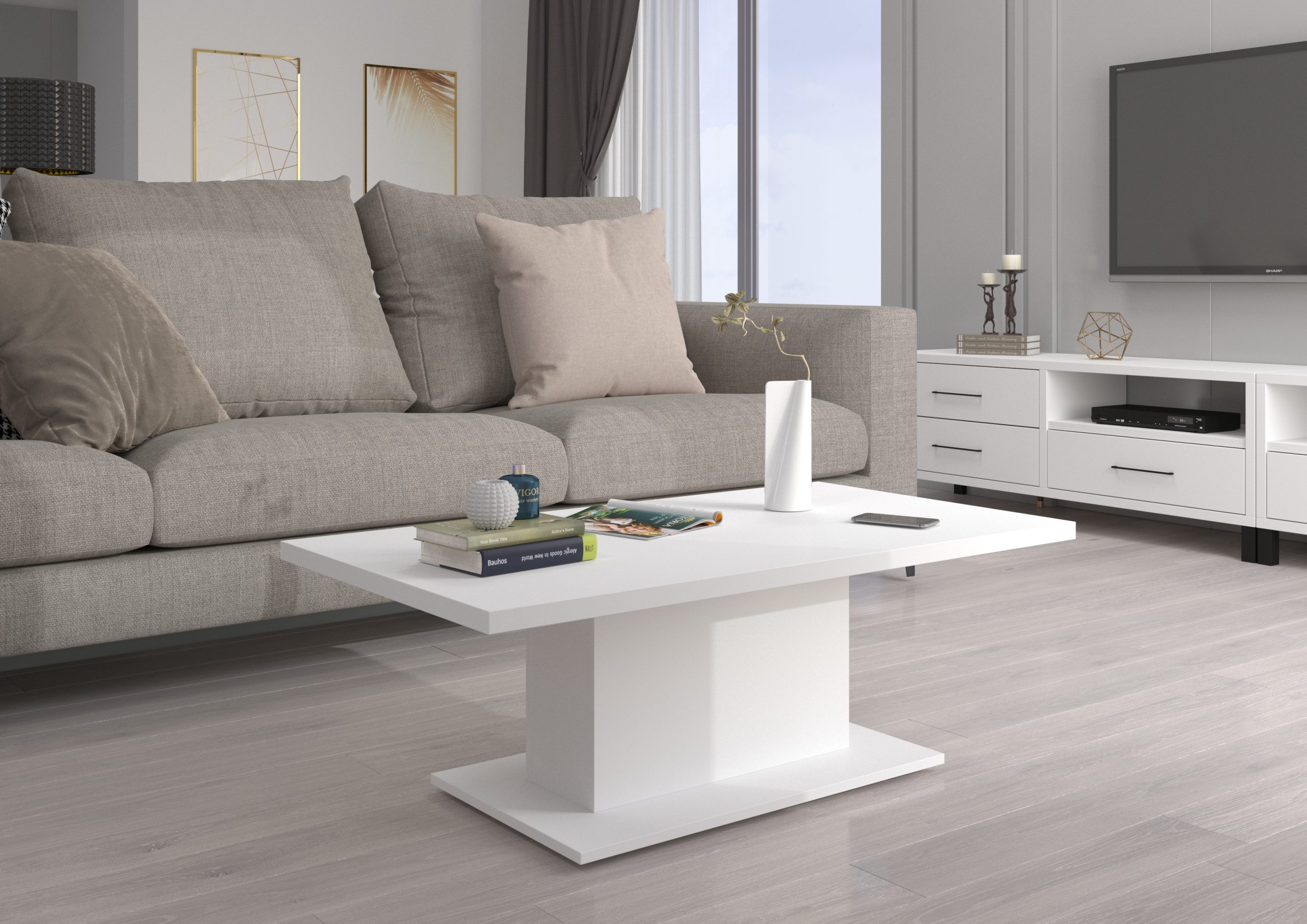 Stolik kawowy Denver biały mat