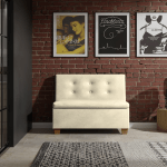 Ławka tapicerowana Barcelona 80x55 ze schowkiem kremowy welur