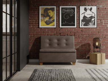 Ławka tapicerowana Barcelona 80x55 ze schowkiem brązowy welur