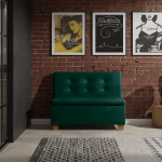 Ławka tapicerowana Barcelona 100x55 ze schowkiem butelkowozielony welur