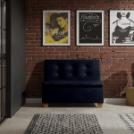 Ławka tapicerowana Barcelona 100x55 ze schowkiem granatowy welur