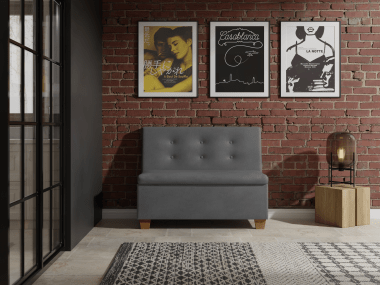Ławka tapicerowana Barcelona 120x55 ze schowkiem ciemnoszary welur