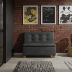 Ławka tapicerowana Barcelona 120x55 ze schowkiem grafitowy welur