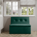 Ławka tapicerowana London 100×55 ze schowkiem butelkowozielony welur