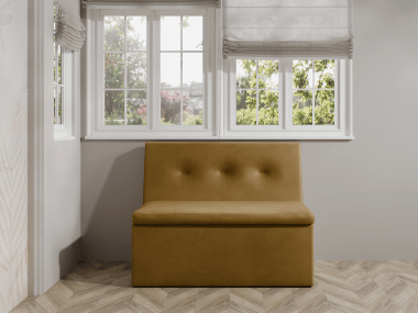 Ławka tapicerowana London 100×55 ze schowkiem musztardowy welur