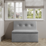 Ławka tapicerowana London 120×55 ze schowkiem szary welur