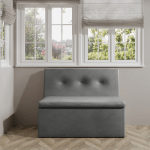 Ławka tapicerowana London 120×55 ze schowkiem ciemnoszary welur