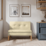 Ławka tapicerowana Paris 80x55 ze schowkiem kremowy welur