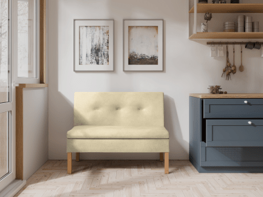 Ławka tapicerowana Paris 80x55 ze schowkiem kremowy welur