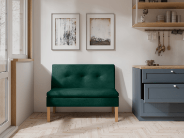 Ławka tapicerowana Paris 80x55 ze schowkiem butelkowozielony welur