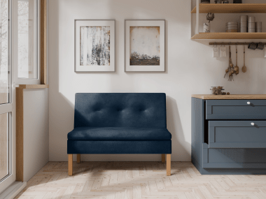 Ławka tapicerowana Paris 120x55 ze schowkiem granatowy welur