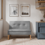 Ławka tapicerowana Paris 120x55 ze schowkiem szary welur