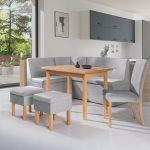 Komplet kuchenny London szary welur