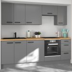Kompaktowe meble kuchenne Nessa w kolorze szary mat idealne do kawalerki