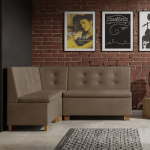 Narożnik kuchenny Barcelona 130x170 ze schowkami jasnobrązowy welur