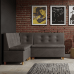 Narożnik kuchenny Barcelona 130×170 ze schowkami brązowy welur