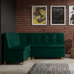 Narożnik kuchenny Barcelona 130×170 ze schowkami butelkowozielony welur