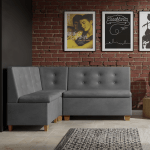 Narożnik kuchenny Barcelona 140x200 ze schowkami szary welur