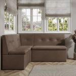 Narożnik kuchenny London 130x170 ze schowkami brązowy welur