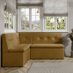 Narożnik kuchenny London 140x180 ze schowkami musztardowy welur