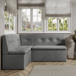 Narożnik kuchenny London 140x200 ze schowkami szary welur