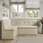 Narożnik kuchenny London 130x170 ze schowkami kremowy welur