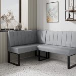 Narożnik kuchenny Madryt 140x200 jasnoszary welur