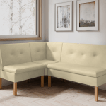 Narożnik kuchenny Paris 130x170 ze schowkami kremowy welur