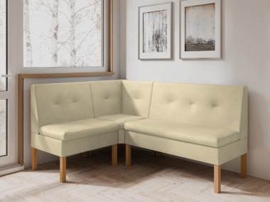 Narożnik kuchenny Paris 130x170 ze schowkami kremowy welur