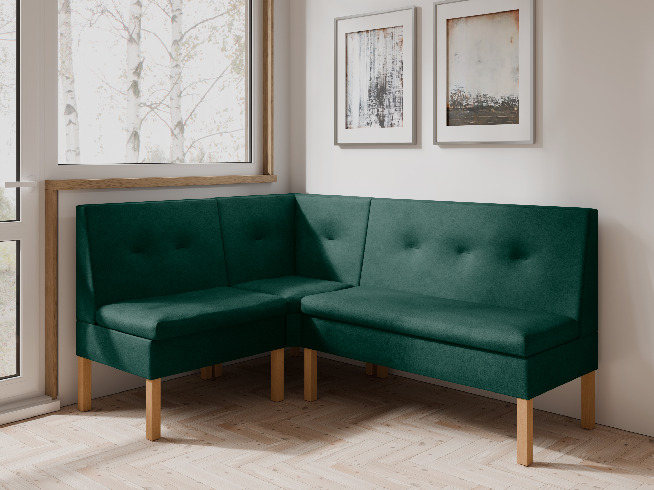 Narożnik kuchenny Paris 130x170 butelkowa zieleń welur