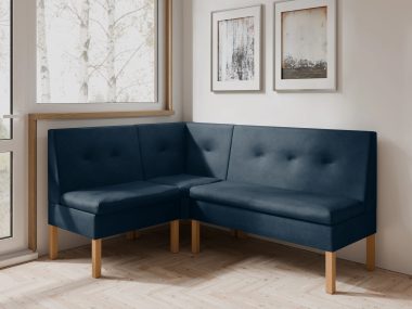 Narożnik kuchenny Paris 140x200 ze schowkami granatowy welur