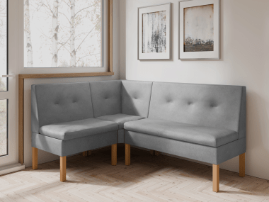 Narożnik kuchenny Paris 140x180 szary welur