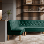 Narożnik kuchenny Praga 140x180 ze schowkami butelkowozielony welur