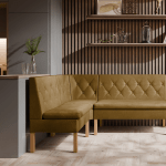 Narożnik kuchenny Praga 140x200 ze schowkami musztardowy welur